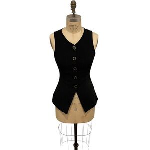 a new day Black Sleeveless Button-Up Top